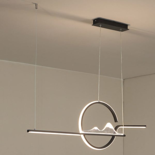 Modern Chinese Minimalist Long Round Landscape Island Light LED Chandelier - Image 12