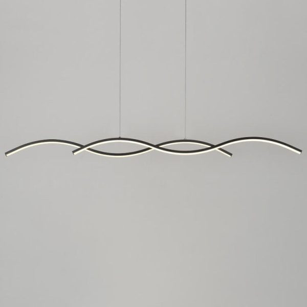 Nordic Minimalist Long Strip Wave Design Island Light LED Chandelier - Image 5