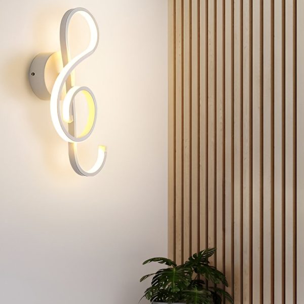 Musical Note Shaped Electroplated LED Modern Wall Sconce Lighting - Image 8