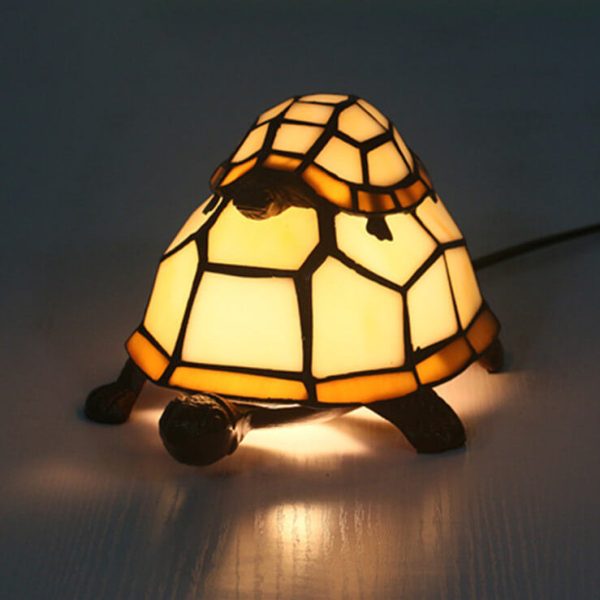 European Tiffany Turtle Stained Glass 1-Light Night Light Table Lamp - Image 10