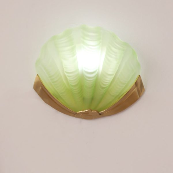 Modern Art Deco Shell Brass Glass 1-Light Wall Sconce Lamp For Living Room - Image 29