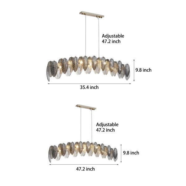 Romantic Creative Feathers Glass Three Step Dimming Modern Chandelier - Image 10