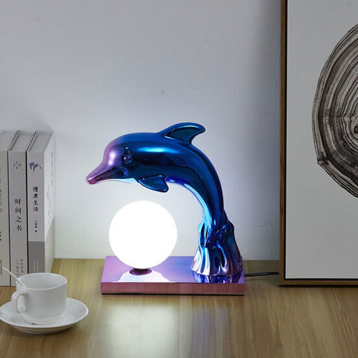 Nordic Creative Dolphin Ball Shade 1-Light Table Lamp - Image 2