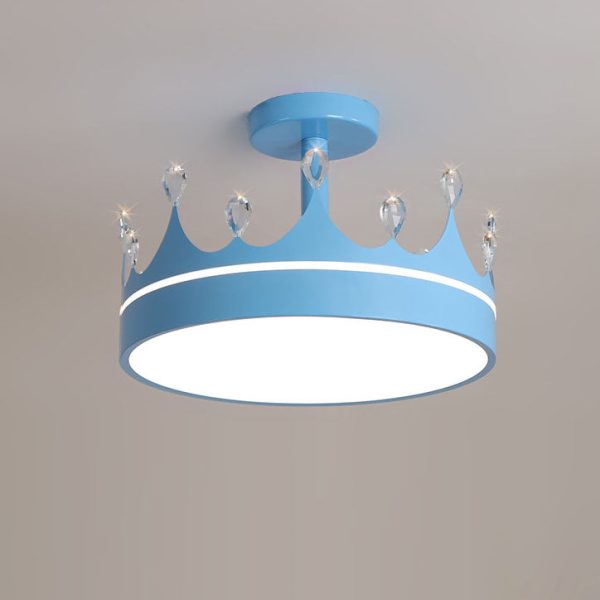 Cartoon Creative Crown LED Kids Semi-Flush Mount Ceiling Light - Image 17