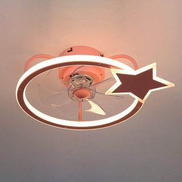 Childlike Star/Dolphin Design Quiet LED Flush Mount Fan Light - Image 15