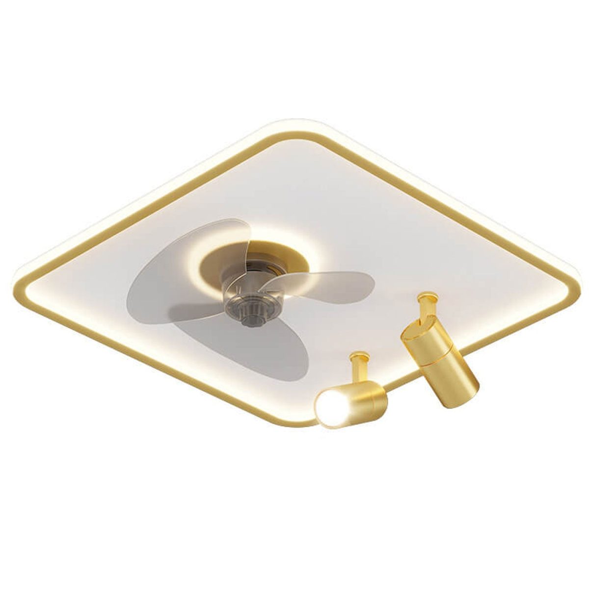 Minimalist Ultra-thin Square Spotlight  LED Flush Mount Ceiling Fan Light - Image 9