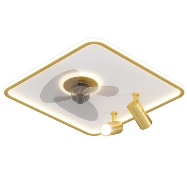 Minimalist Ultra-thin Square Spotlight  LED Flush Mount Ceiling Fan Light - Image 9