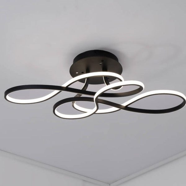 Modern Minimalist Aluminum Acrylic Line LED Flush Mount Ceiling Light - Image 4