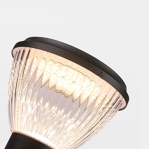 Round LED Fast Charging Black Modern Solar Post Caps Lights Pillar Light - Image 10
