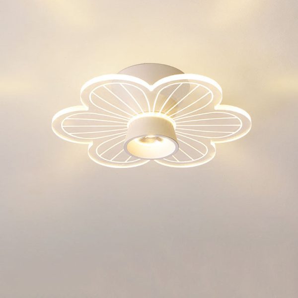 Modern Minimalist Round Rose Flower Iron Acrylic LED Flush Mount Ceiling Light For Living Room - Image 22