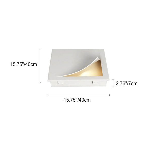 Modern Simplicity Square Flip Flop Recessed Plaster 1-Light Wall Sconce Lamp For Living Room - Image 4