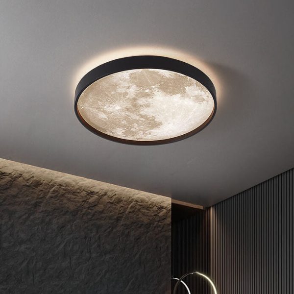 Nordic Creative Moon Round LED Flush Mount Ceiling Light - Image 26