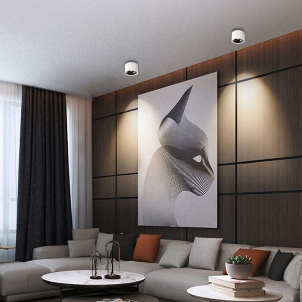 Modern Minimalist Round Spotlight Adjustable LED Flush Mount Ceiling Light - Image 23
