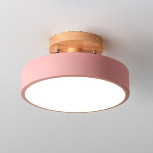 Nordic Log Round LED Semi-Flush Mount Ceiling Light - Image 16