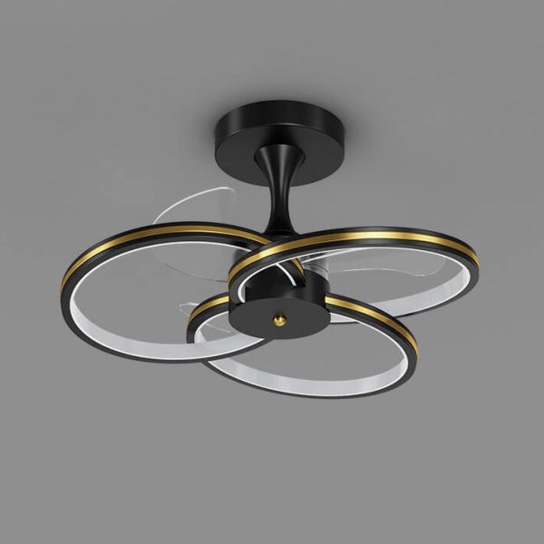 Luxury Acrylic Three Rings Combination Design LED Flush Mount Fan Light - Image 5