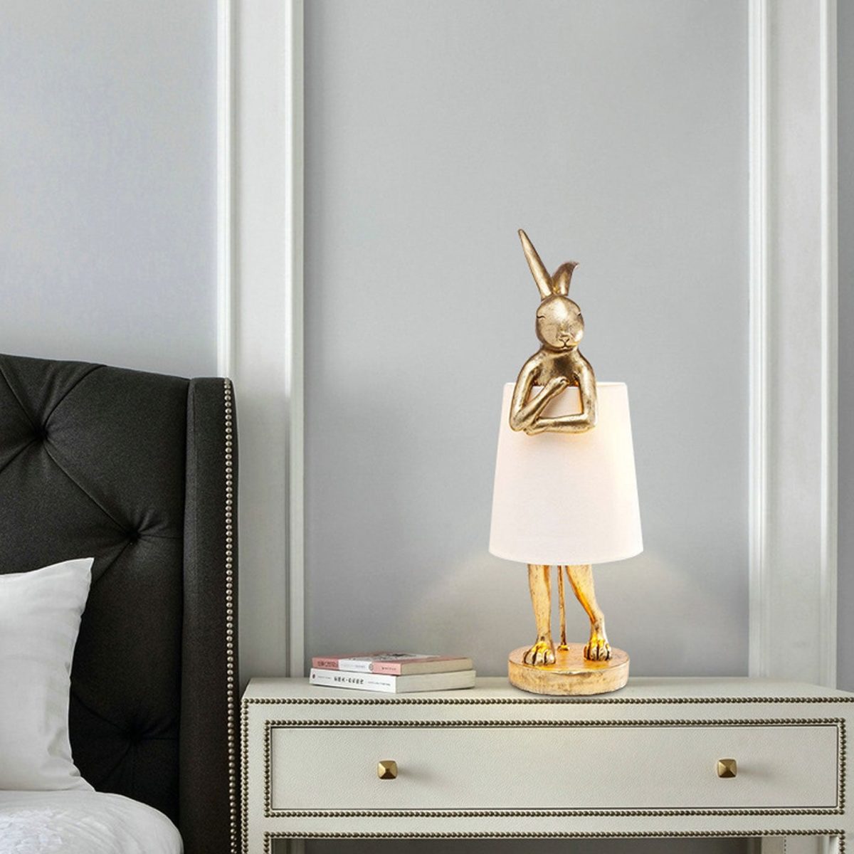 Nordic Apron Rabbit Resin 1-Light Table Lamp - Image 1