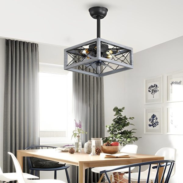 Retro Three Step Dimming LED Mute Bladeless Ceiling Fans with Remote - Image 12