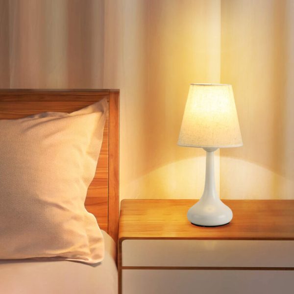 Nordic Vintage Pure Black White Iron Fabric 1-Light Table Lamp - Image 3