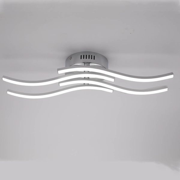 Simple Line Wave LED Semi-Flush Mount Ceiling Light - Image 5