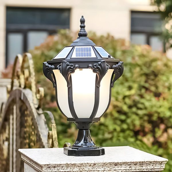 14.6-/17.7-inch H Black/Bronze Solar LED Outdoor Pier-Mount Post Light - Image 4