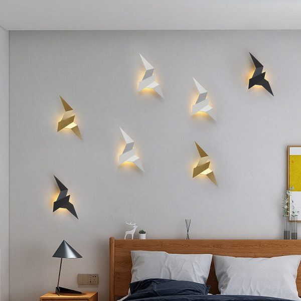 Modern Creative Flying Bird Metal 1-Light LED Wall Sconce Lamps - Image 2