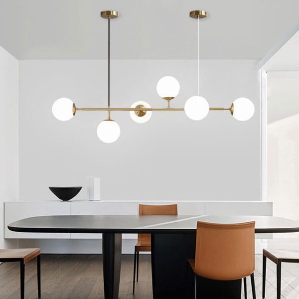 Modern Minimalist Long Glass Round Globe Island Light 6-Light Chandelier - Image 20