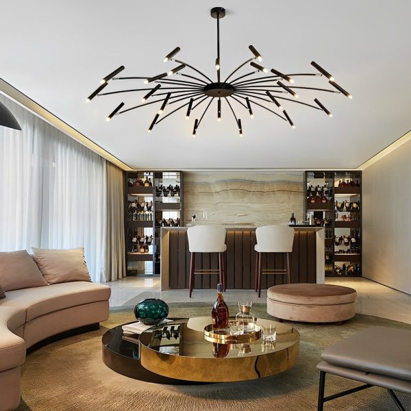 Adjustable Metal DIY Three Step Dimming LED Minimalist Chandelier - Image 13