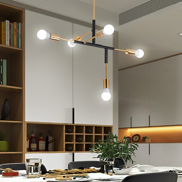 5 Lights LED Creative Branch Electroplated Iron Modern Chandelier Ceiling Lights - Image 12