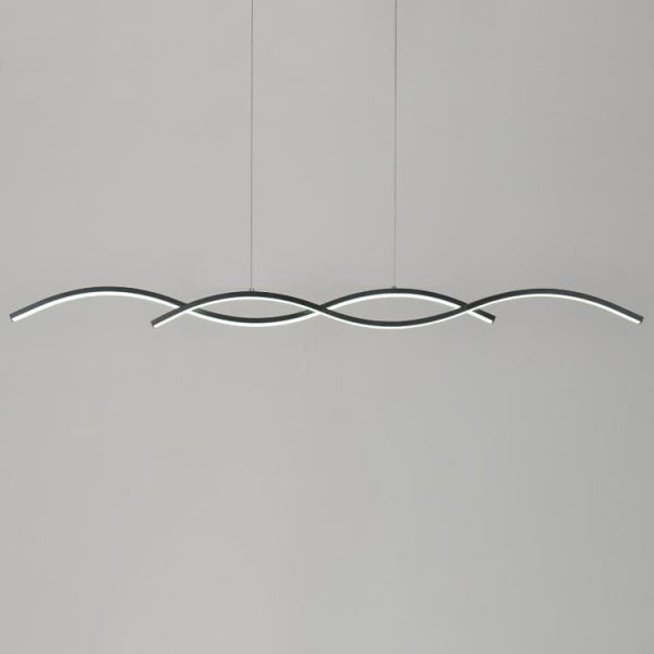 Nordic Minimalist Long Strip Wave Design Island Light LED Chandelier - Image 10