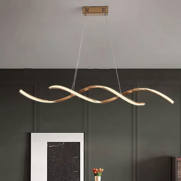 Modern Minimalist Strip Curve Island Light LED Chandelier - Image 19