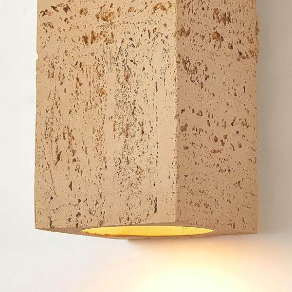 Retro Wabi-sabi Square Column Hand Sculpted LED Wall Sconce Lamp - Image 13