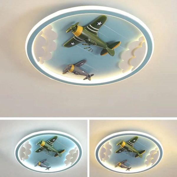 Modern Cartoon Resin Airplane Pegasus Acrylic Shade LED Kids Flush Mount Ceiling Light - Image 14