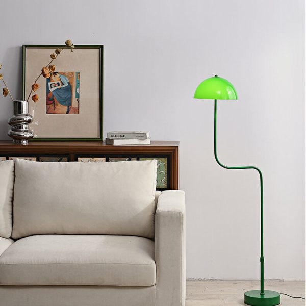 Contemporary Scandinavian Iron Glass Dome Liftable 1-Light Standing Floor Lamp For Study - Image 13