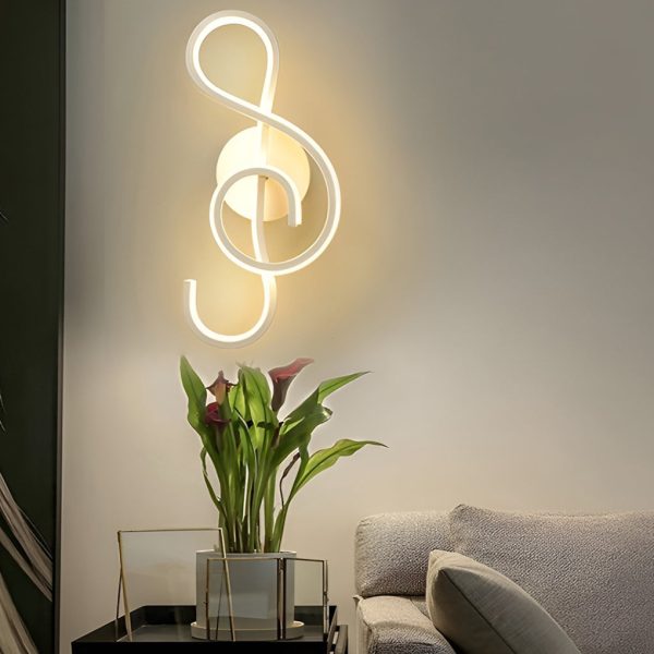 Musical Note Shaped Electroplated LED Modern Wall Sconce Lighting - Image 3