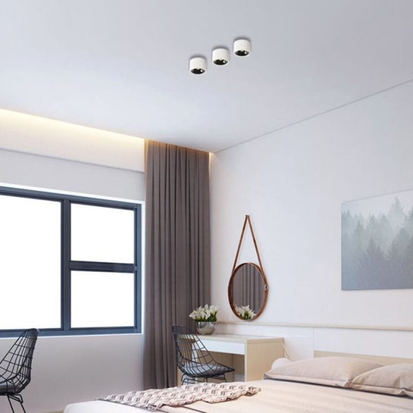 Modern Minimalist Round Spotlight Adjustable LED Flush Mount Ceiling Light - Image 6