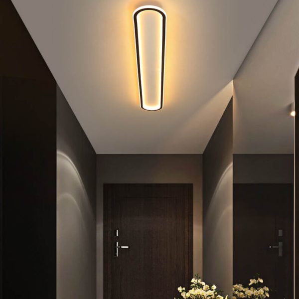 Modern Minimalist Long Iron Silicone LED Flush Mount Ceiling Light For Bedroom - Image 2
