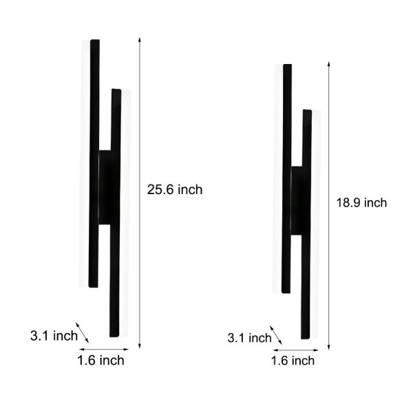 Modern 2-Light Linear LED Wall Lamp with 3-Step Dimming - Black/Gold Wall Sconce - Image 15