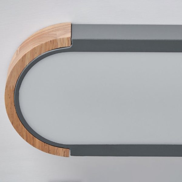 Contemporary Scandinavian Long Oval Iron Log Acrylic LED Flush Mount Ceiling Light For Bedroom - Image 8