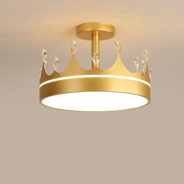 Cartoon Creative Crown LED Kids Semi-Flush Mount Ceiling Light - Image 18