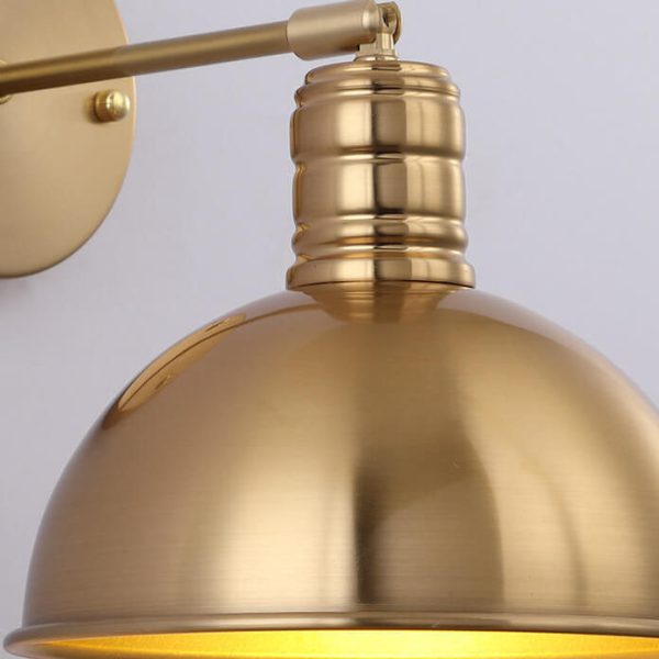 Modern Simple Iron Plated Brass Cone Round 1-Light Wall Sconce Lamp - Image 12