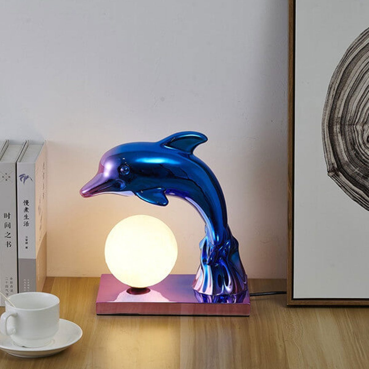 Nordic Creative Dolphin Ball Shade 1-Light Table Lamp - Image 14