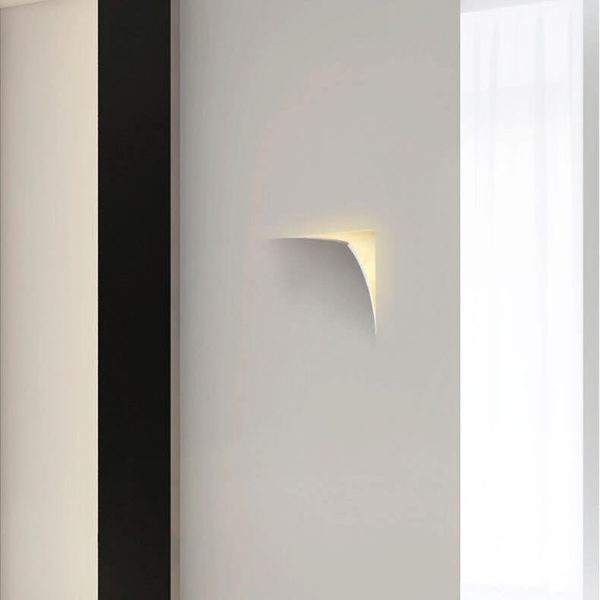 Modern Simplicity Square Flip Flop Recessed Plaster 1-Light Wall Sconce Lamp For Living Room - Image 2