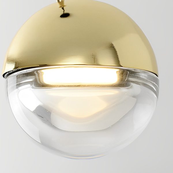 Round Rotating Minimalist Metal Glass Nordic LED Pendant Light Chandelier - Image 16