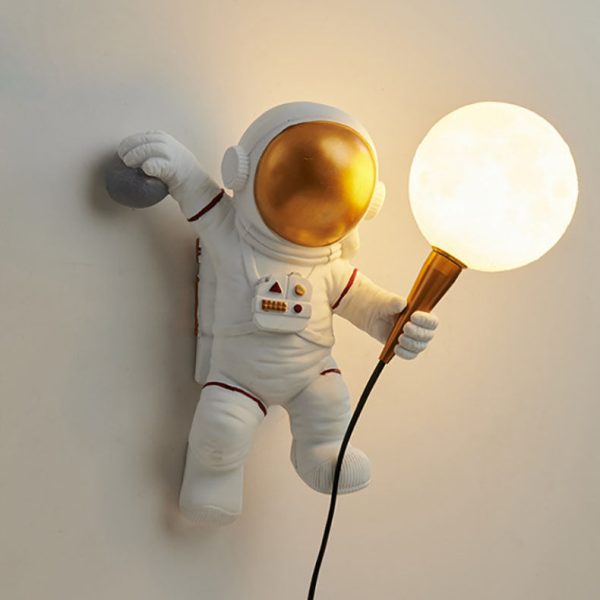 Contemporary Creative Cartoon Astronaut Resin ABS 1-Light Wall Sconce Lamp For Bedroom - Image 12