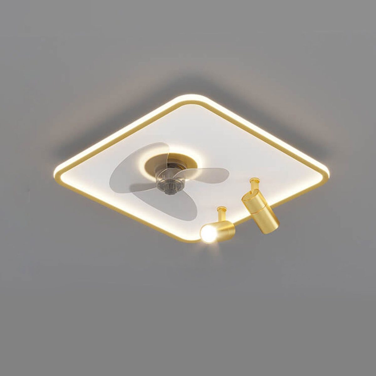 Minimalist Ultra-thin Square Spotlight  LED Flush Mount Ceiling Fan Light - Image 16