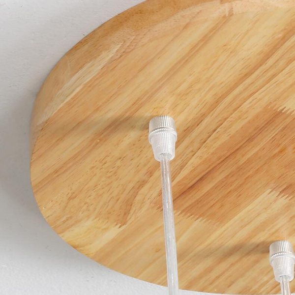 Nordic Wooden Pleated Cone 1/3 Light Island Light Chandelier - Image 15
