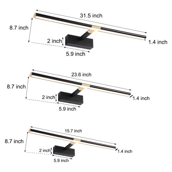 Retractable LED Bathroom Vanity Light with Adjustable Rod and Matte Finish - Image 11