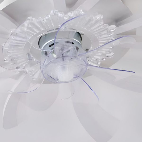 Creative Flower Shaped Three Step Dimming LED Nordic Ceiling Fan Lights - Image 9