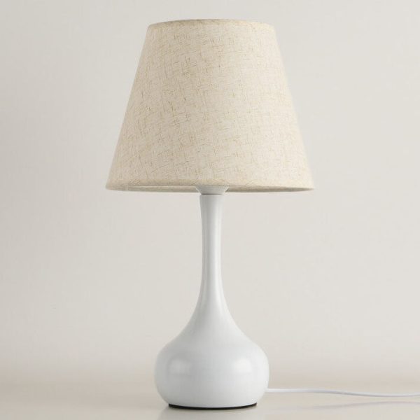 Nordic Vintage Pure Black White Iron Fabric 1-Light Table Lamp - Image 4