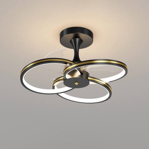 Luxury Acrylic Three Rings Combination Design LED Flush Mount Fan Light - Image 3